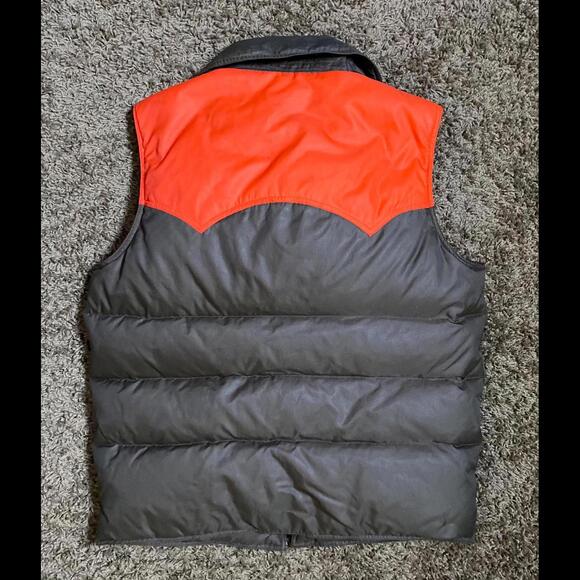 1970's Dagger Collar Down Puffer Vest from Swan Brown + Orange size M/L - Picture 8 of 10